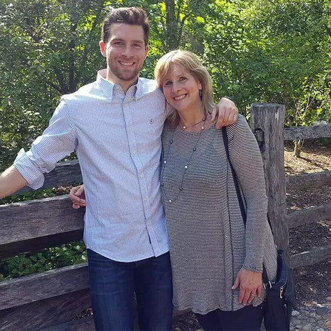 Patrick Mullins with his mom