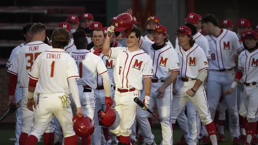 Baseball team celebrates vs. Rutgers