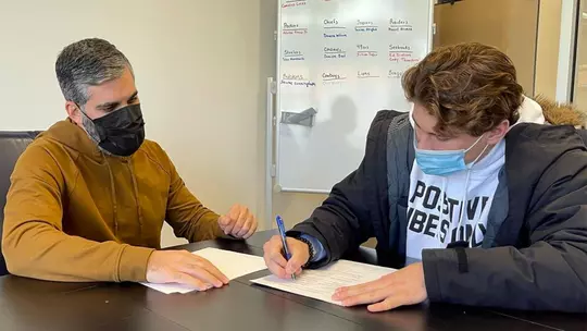 Jake Funk signing pro agent contract