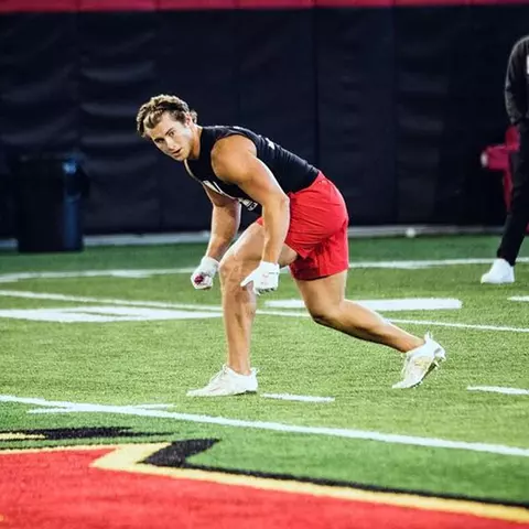 Jake Funk at Pro Day workouts