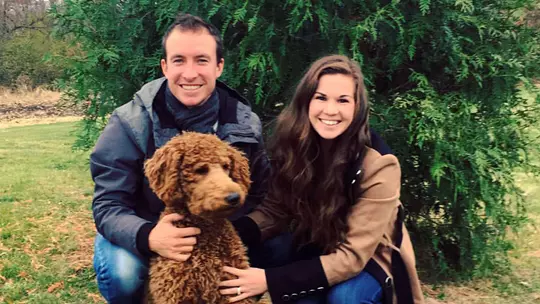 Jason and Caitlin Herrick with Monty