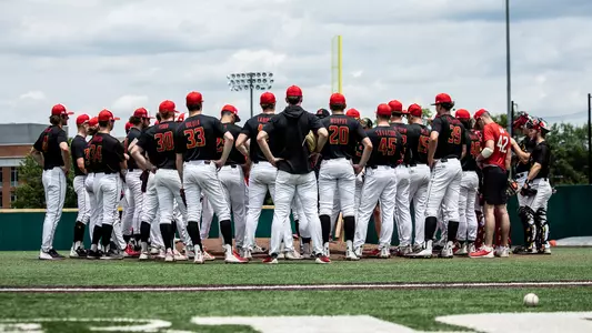 Maryland baseball team huddle 6/1
