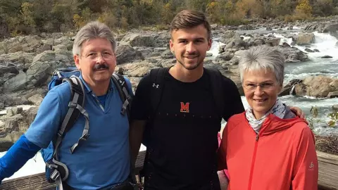 Johannes Bergmann with his parents