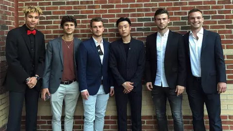 Johannes Bergmann with teammates