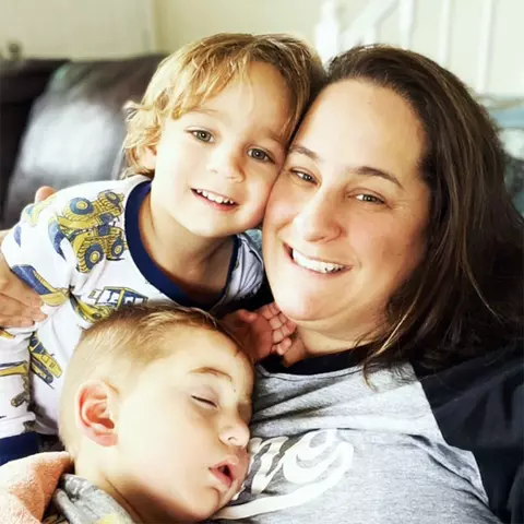 Monica Young with children