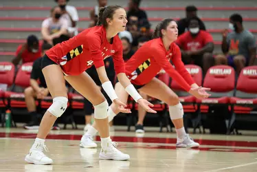 Outside hitter Sam Csire (44). Maryland Terrapins Volleyball Red-White Game at The Pavilion on Saturday, Aug. 21, 2021. Zach Bland/Maryland Terrapins