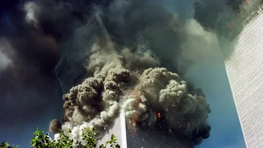 The South Tower collapses on Sept. 11, 2001