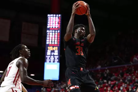 Qudus Wahab (33)Maryland Terrapins vs. Rutgers Scarlet Knights at Jersey Mike's Arena in Piscataway, NJ on Tuesday, Jan. 25, 2022. Zach Bland/Maryland Terrapins