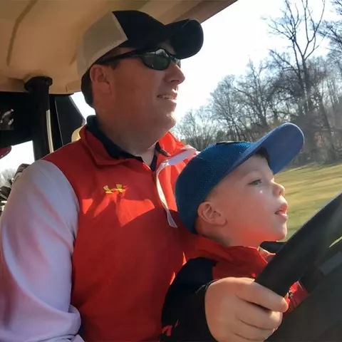 Todd Wike with his son