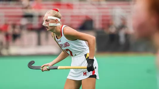 Forward Bibi Donraadt (12)Maryland Terrapins vs. UNH at Field Hockey Complex in College Park on Sunday, Sep. 11, 2022. Mackenzie Miles/Maryland Terrapins