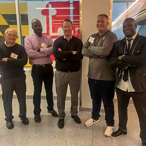 Todd Wike with teammates at a reunion