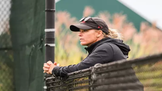 Womenâ??s Tennis Head Coach Katie DoughertyMaryland Terrapins during the Bedford Cup Tournament at Junior Tennis Champions Center in College Park, MD on Friday, Sep. 30, 2022. Mackenzie Miles/Maryland Terrapins