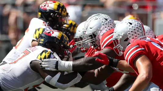 Maryland Terrapins vs. No. 7 Ohio State Buckeyes at Ohio Stadium in Columbus, Ohio on Saturday, Oct. 9, 2021. Zach Bland/Maryland Terrapins