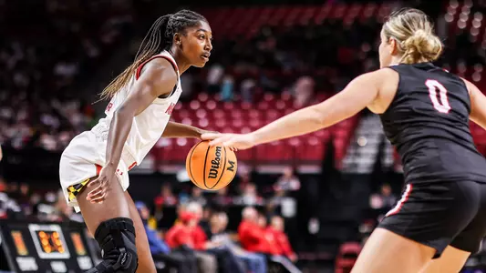 Guard Diamond Miller (1)Maryland Women's Basketball vs. Davidson at Xfinity Center in College Park, MD on Wednesday, Nov. 16, 2022. Mackenzie Miles/Maryland Terrapins