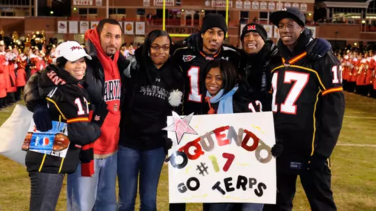Daniel Oquendo with his family on Senior Night