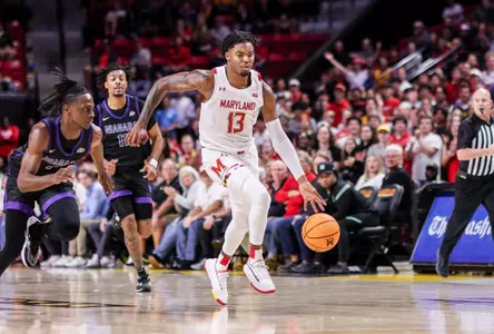 Guard Hakim Hart (13) Maryland Terrapins vs. Niagara at Xfinity Center in College Park, MD on Monday, Nov. 7, 2022. Mackenzie Miles/Maryland Terrapins
