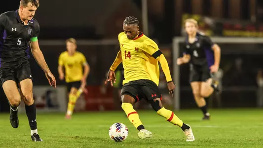 Midfielder/Forward Joshua Bolma (14)
Maryland Terrapins vs. Northwestern University at Ludwig Field in College Park, MD on Friday, Nov. 4, 2022.
Chris Lyons/Maryland Terrapins