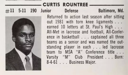 Curtis Roundtree in 1983 media guide