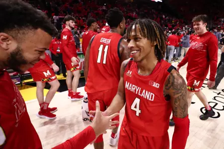 Fatts Russell (4)Maryland Terrapins vs. Penn State Nittany Lions at XFINITY Center in College Park, MD on Monday, Feb. 21, 2022. Zach Bland/Maryland Terrapins