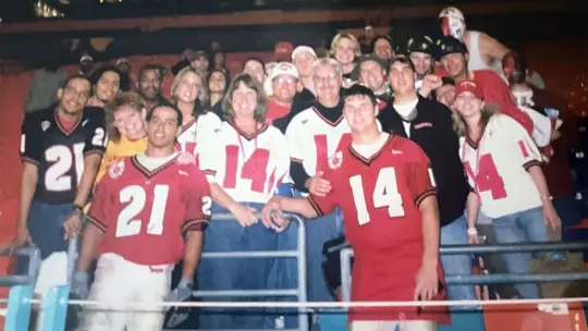 Guilian Gary and Shaun Hill with their families