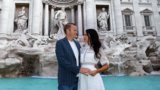 Tom Hanna III with his wife in Italy