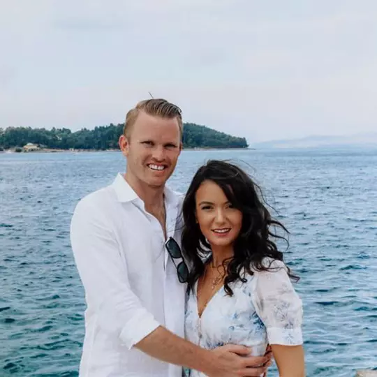 Tom Hanna III with his wife in Greece
