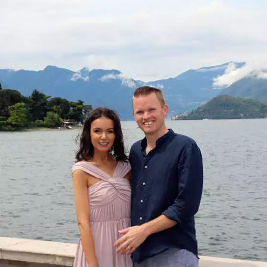 Tom Hanna III with his wife in Italy