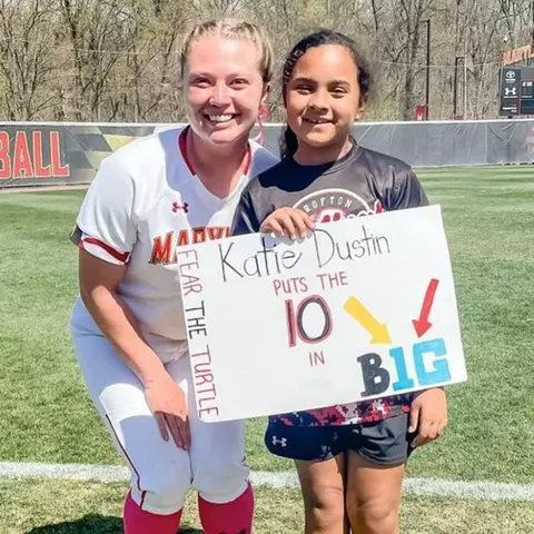Katie Dustin with fan
