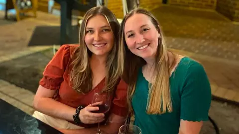 Abigail Bentz with her friend