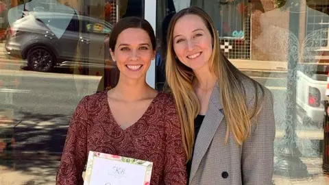 Abigail Bentz with her sister