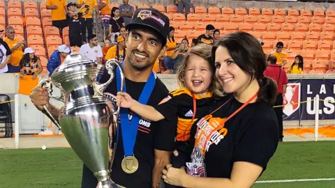 A.J. DeLaGarza and family