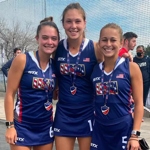 Emma DeBerdine with Terps teammates on Team USA