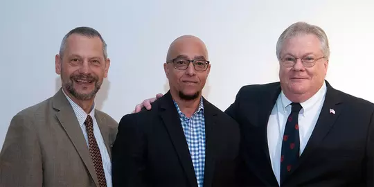 Dr. Bradley Hatfield with a group of his peers