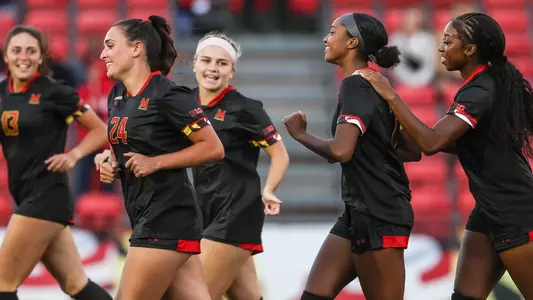 Women's Soccer celebration vs Illinois