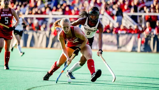 The Maryland Terrapins field hockey team beats Michigan in their BIG 10 home opener in College Park, MD on September 23, 2022