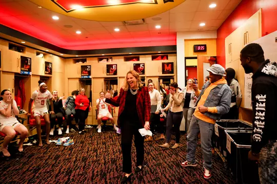 Head Coach Brenda Frese.
Maryland Terrapins vs. the Michigan Wolverines at Xfinity Center in College Park, MD on Thursday, December 26, 2023.