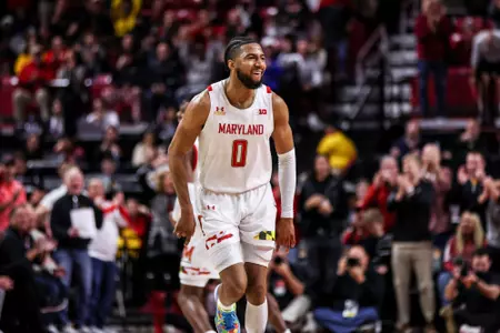 Guard Don Carey (0)
Maryland Terrapins vs. Ohio State at Xfinity Center in College Park, MD on Sunday, Jan. 8, 2023.
Chris Lyons/Maryland Terrapins