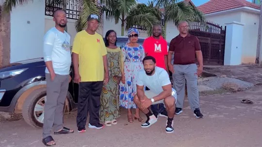 Nnamdi Egbuaba with his family in Nigeria