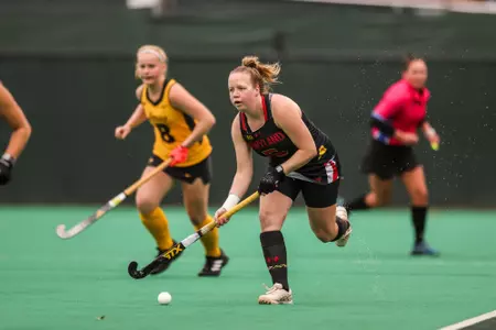 Midfielder Nathalie Fiechter (5)
Maryland Field Hockey vs. Iowa at Field Hockey and Lacrosse Complex in College Park, MD on Friday, Oct. 20, 2023.
Chris Lyons/ Maryland Athletics