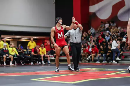 Luke Jacobs
Maryland Wrestling Red vs. Black at Xfinity Center Pavillion in College Park, MD on Thursday, Oct. 26, 2023. Samantha Osborne/ Maryland Terrapins.