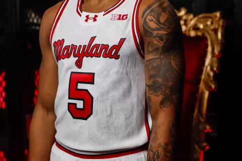 Maryland Men’s Basketball’s throwback jersey reveal at Xfinity Center in College Park, MD on Tuesday, Oct. 24, 2023.
Mackenzie Miles/Maryland Terrapins