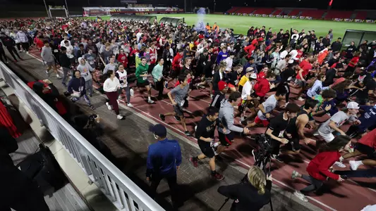 Maryland Menâ??s Basketball hosts the 50th Anniversary of the Midnight Mile at Ludwig Field in College Park, Md. on Wednesday, Oct. 20, 2021. Zach Bland/Maryland Terrapins