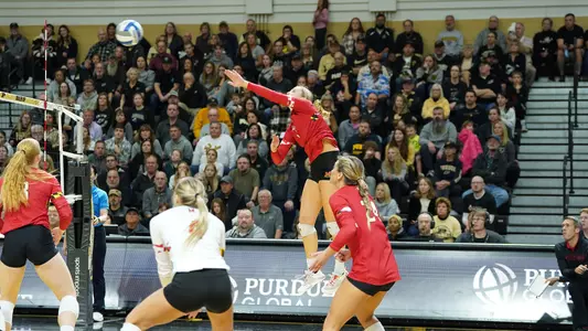 Samantha Schnitta attacks against Purdue.