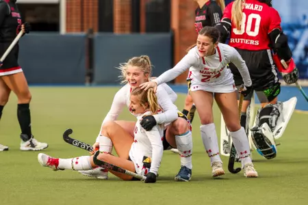 Midfielder Hannah Boss (9) Forward Margot Lawn (27) Defender Logan Anderson (24)
Maryland Field Hockey B1G Tournament vs. Rutgers at Ocker Field in Ann Arbor, MI on Friday, Nov. 3, 2023.
Chris Lyons/ Maryland Athletics