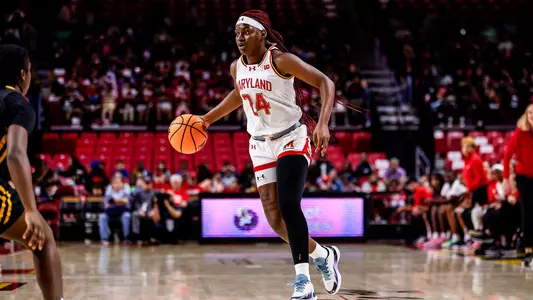 Bri McDaniel dribbling
