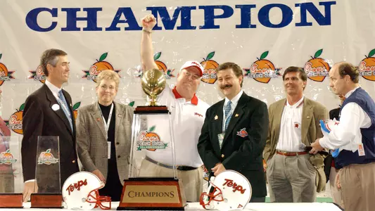Ralph Friedgen following the 2002 Peach Bowl win over Tennessee