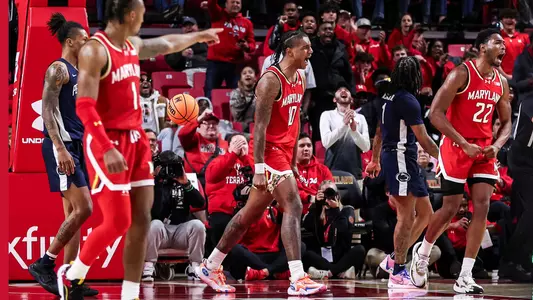 Maryland Men's Basketball On-Court Celebration During Win over Penn State