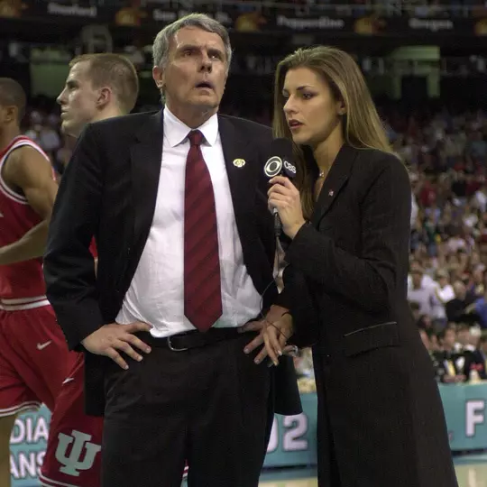 Gary Williams and Bonnie Bernstein at the NCAA Final Four