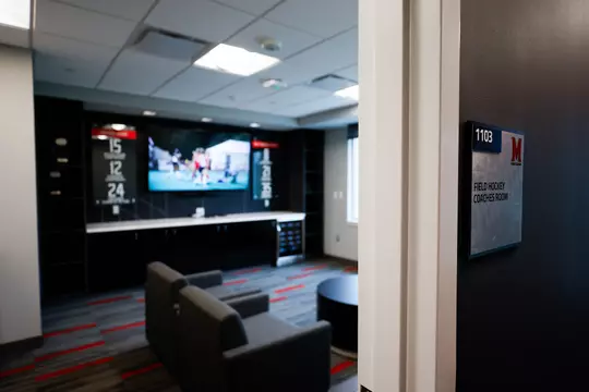 Maryland Field Hockey facility tours at the Field Hockey and Lacross Complex in College Park, MD on Thursday, Dec. 7, 2023.