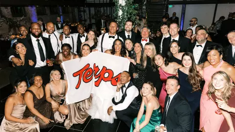 Matt Robinson with Terps at his wedding